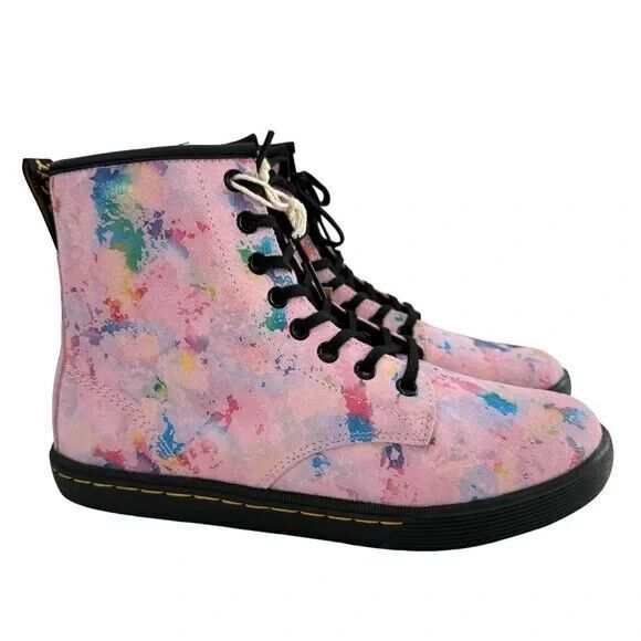 Dr. Martens Sheridan Pink Confetti Suede Lace-Up Boots Women’s Size 8 NEW!! - Picture 4 of 16